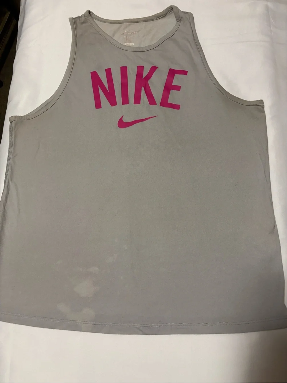 Nike Gray Tank Top with Pink Logo for Kids
